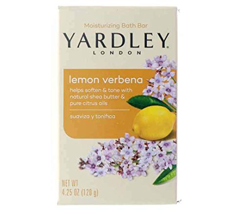 Yardley London Lemon Verbena with Shea Butter & Pure Citrus Oil Moisturizing Bar 4.25 ozr (Pack of 6)