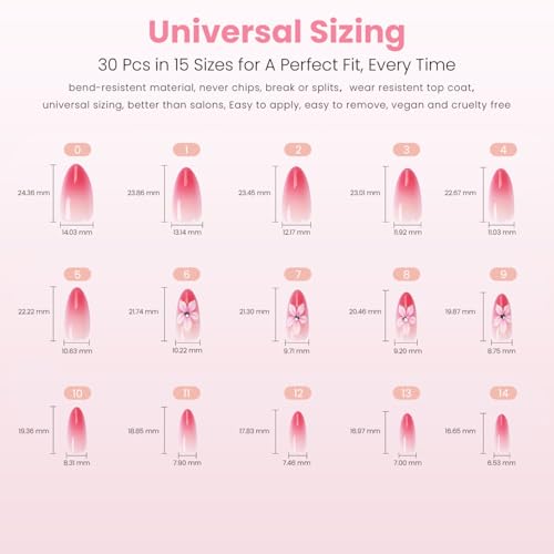 Nail Reformation Press On Nails - Tropical Orchid Ombré Medium Almond