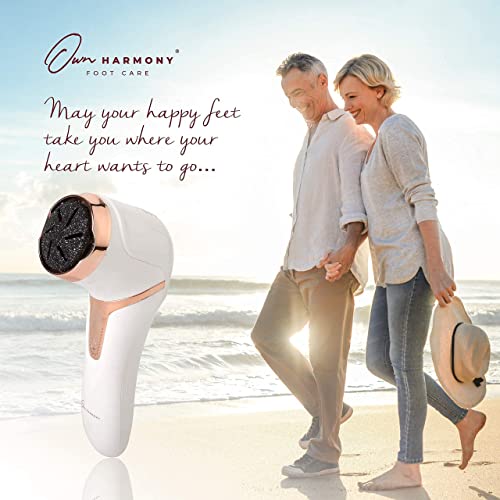 Own Harmony Electric Callus Remover with Vacuum and 7 Rollers Bundle - Foot Care for Women - Professional Pedicure Tools for Pedi Care Vac, CR2100 Electric Feet File, Best for Hard Dry, Cracked Heels