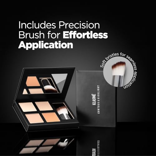 Klasme Contour & Highlighter Palette - 4 Shades, Matte & Shimmer