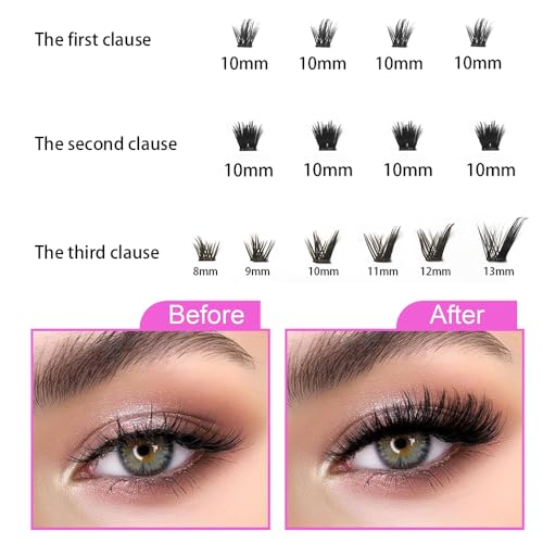 Volume Eyelash Extension Look DIY Lashes by SoCal Beauty | Vera ? Salon-Quality Faux Mink False Eyelashes, 10-Day Wear with Bonder & Sealer, Reusable, Easy to Apply Strip Lashes