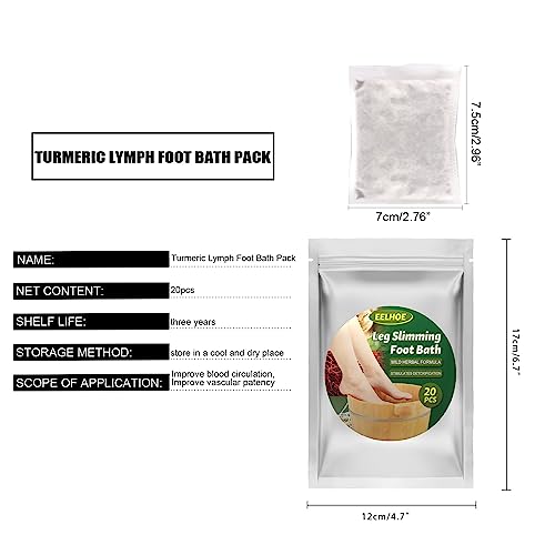 Natural Ginger & Mugwort Lymphatic Drainage Foot Soak Bags - 20 Pack