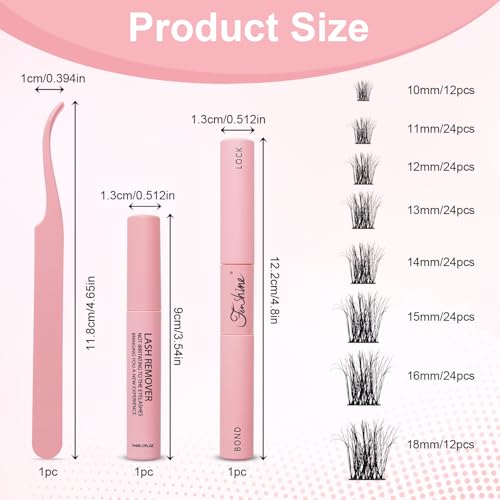 Fenshine Cluster Lashes 9-15mm DIY Eyelash Extension Kit (144pcs)