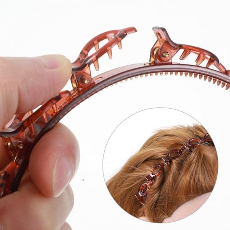 4-Piece Zig Zag Hair Clip Headband Set for Curly Hair