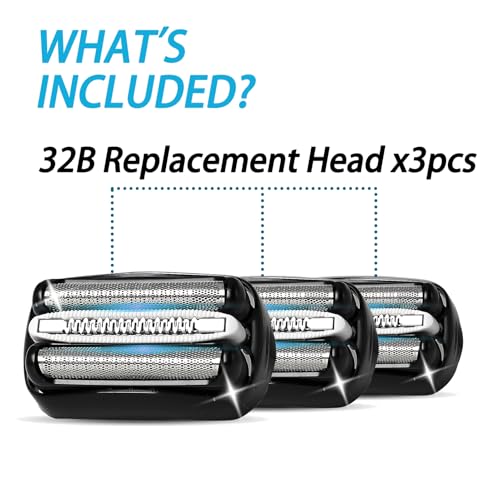 3 Pack 32B S3 Electric Replacement Heads for All Series Shavers,
