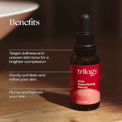 Trilogy AHA Resurfacing Serum with LIME PEARL & Rosehip Oil, 1.0 fl oz