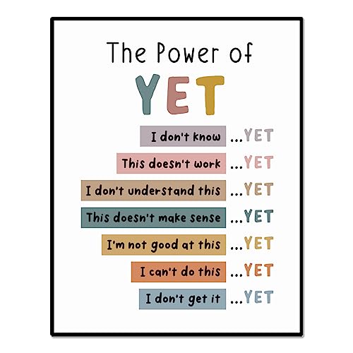 The Power of Yet Print Therapy Office Decor Poster Kids Room Wall Decor Boho Classroom Growth Mindset Mental Health Poster Classroom Decor School Counselor Power of Now Unframed (11x14 inches)