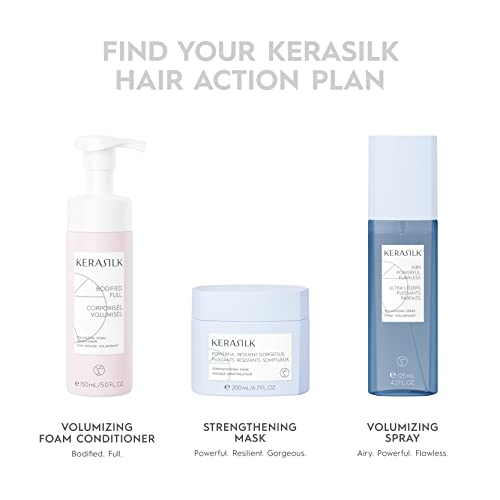 KERASILK Volumizing Shampoo | Provides Weightless Hydration | Enhances Volume | For Fine, Limp, Flat Hair | 250 ml