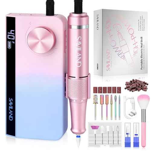 SAVILAND Advance Nail Drill Professional: 40000 RPM Upgrad E File 2025 Digital Pro Electric Cordless Fast Remover Anti-Shaking | Manicurist Nail Salon Superior Compactible for Acrylic Nails