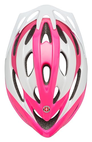 Schwinn Thrasher Bike Helmet for Adult Men Women Age 14+ with Suggested Fit 58-62cm, Lightweight with Adjustable Side and Chin Strap, No Light, Pink/White