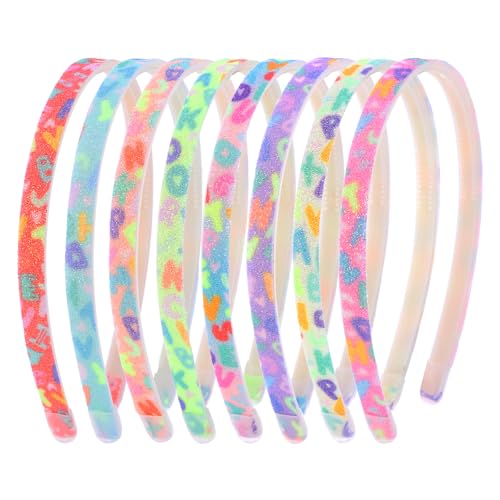 8PCS Glitter Headbands for Women - Non-Slip Multicolor Hairbands