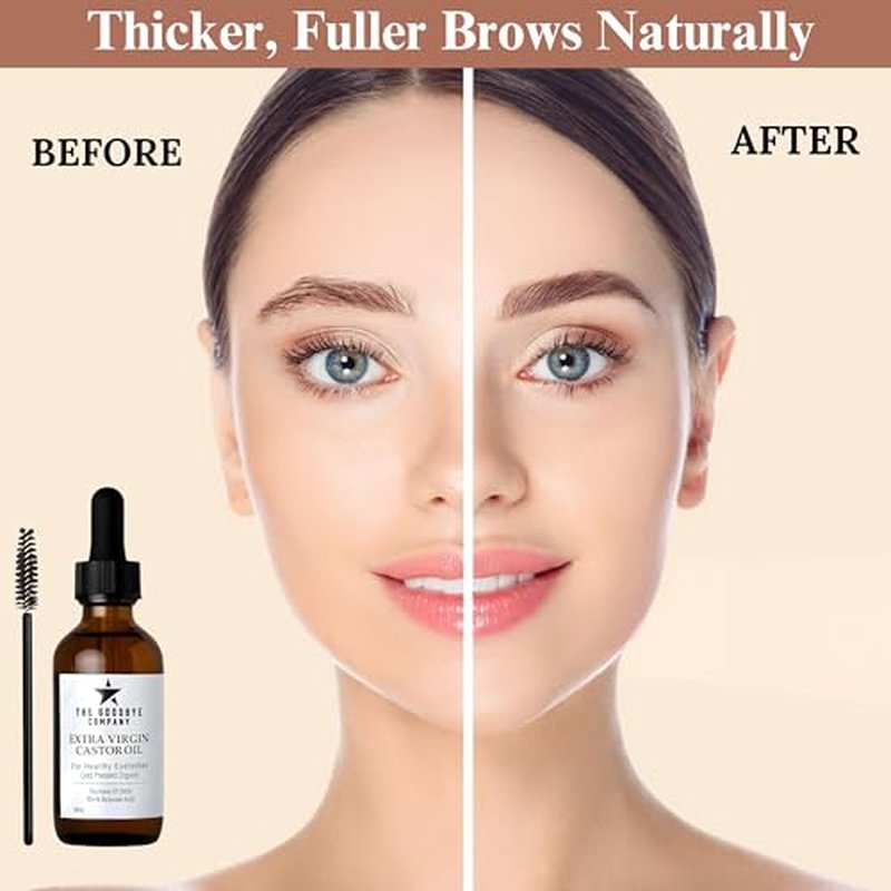 Organic Castor Oil for Eyelashes & Eyebrows Growth 60ml