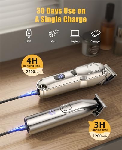 Romanda Cordless Hair Clippers Set for Men, 6800 RPM