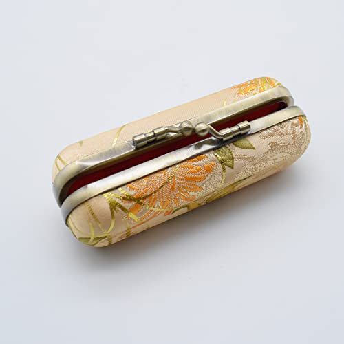 Floral Lipstick Case with Mirror - Yellow