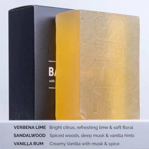 ZEUS Natural Body & Face Bar Soap with Shea Butter & Jojoba Oil, Hydrating & Balancing Cleanser for Men¡¯s Skin Care, Daily Face & Body Wash (Made in USA) Sandalwood