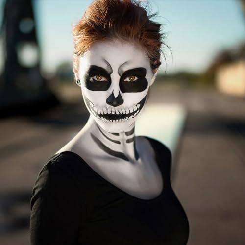 Halloween Skeleton Face Tattoo Stickers - Zombie Makeup Kit