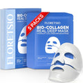 Bio-Collagen Real Deep Mask: Overnight Hydrating, Pore Minimizing, Glowing - Hydrogel With Hyaluronic Acid & Cica - Ultra Low Molecule - Women & Men - 5 Pcs