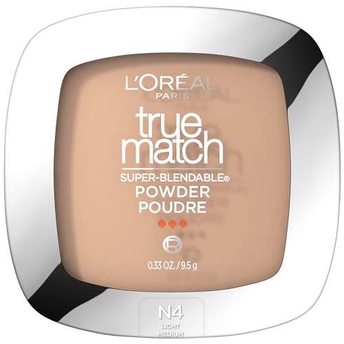 L'Oreal Paris True Match Super Blendable Oil Free Foundation Powder, N4 Light Medium, 0.33 oz, Packaging May Vary