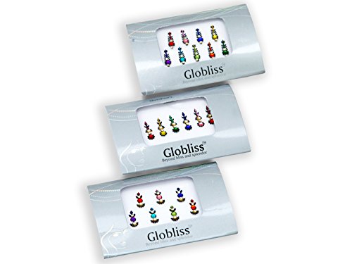 6-Pack Colorful Crystal Bindis & Gems Stickers
