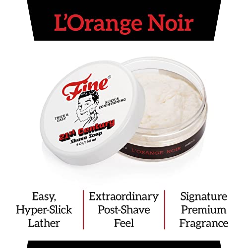 Mr. Fine 21C Men¡¯s Shaving Soap, Builds Thick & Easy Lather, Protects From Razor Burn & Irritation, No Artificial Colors, Made In Italy, 5oz. (150ml), L'Orange Noir