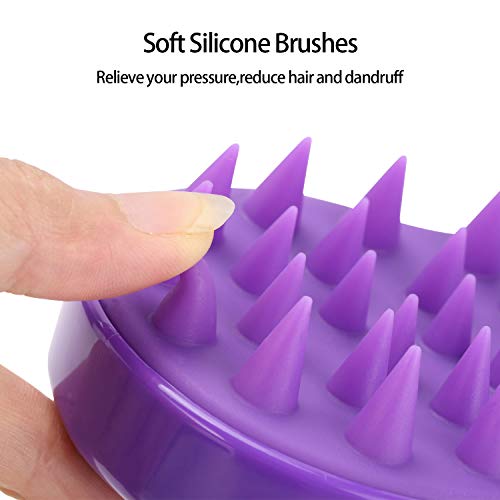 BTYMS Hair Scalp Scrubber Shampoo Brush with Dispenser, Silicone Head Scrubber Scalp Massager Hair Washing Brush Exfoliating Brush for Dandruff Removal