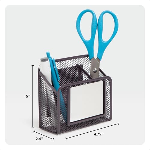 U Brands Dusty Black Magnetic Locker Cup with Mirror & Pencil Holder