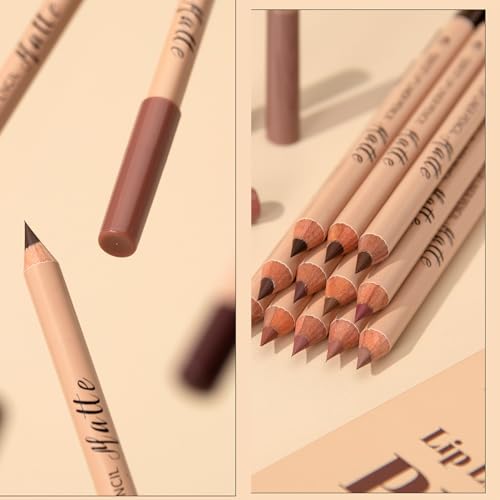 12-Piece Matte Lip Liner Set, Waterproof & Long-Lasting