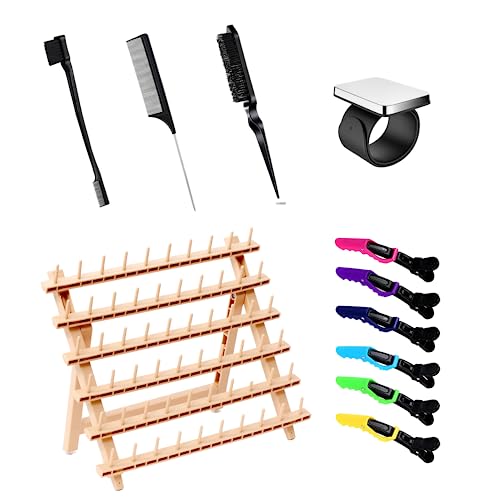 Laflare Hair Braiding Rack with 60 Pegs & Accessories Set