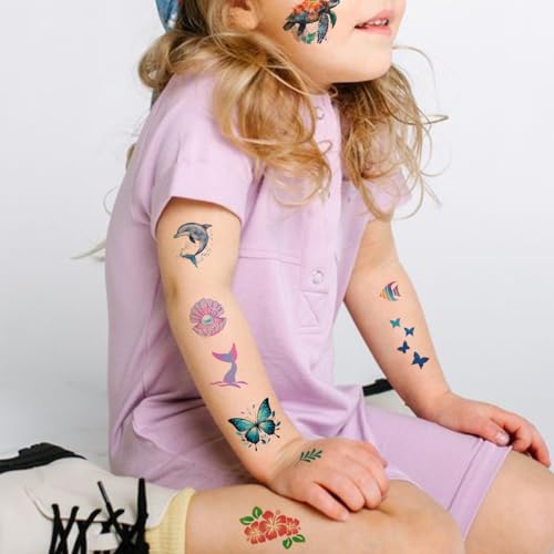 CHARLENT Temporary Tattoos for Kids - 320 Mixed Styles (36 Sheets)