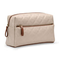 Women's Quilted Travel Makeup Bag - Ivory Faux Leather Organizer