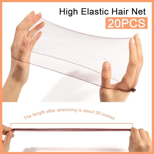 Teenitor Hair Net Set - 20 Nets & 40 Pins for Buns