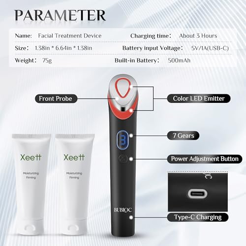 7-in-1 Face Massager Tool with 7 Light,Therapy for Face,Neck,Body,Wrinkle Reduction Device with Enhanced Absorption