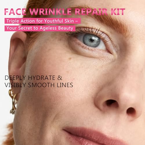 Wrinkle Patches for Face Overnight ? Anti Wrinkle Facial Patches with Retinol Collagen Cream & Face Massager Kit for Forehead, Frown, Smile Lines & Crow¡¯s Feet