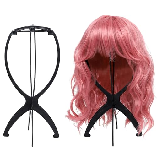 Portable Wig Stand Holder 2 Pack, Collapsible Tripod for Wigs and Drying