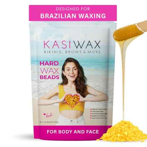 Hard Wax Beads for Brazilian Waxing ? 1.1lb Hair Removal Wax Beads for Coarse Hair, Face, Underarms, Back, Chest, Bikini & Legs | Coarse to Fine Hair Formula + Gloves & 10 Large Applicator Sticks