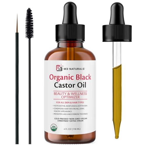 Organic Cold-Pressed Black Castor Oil for Hair Growth - 4 fl oz