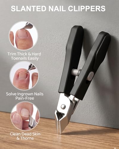 Lictin Electric Nail Clipper & Trimmer Set with 2.5x Magnifier, LED Light, 3 Speeds – White