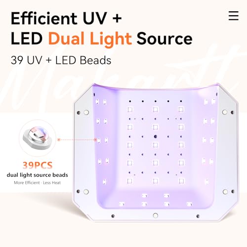 Makartt Aurora 30W UV LED Nail Lamp – Rechargeable, 39 LEDs, 4 Timers