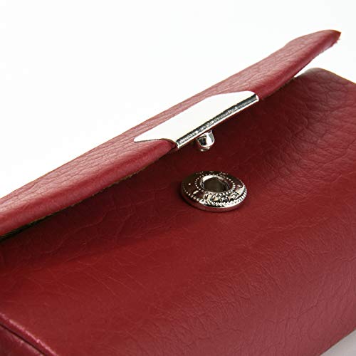 Beautyflier PU Leather Lipstick Case with Mirror - Red