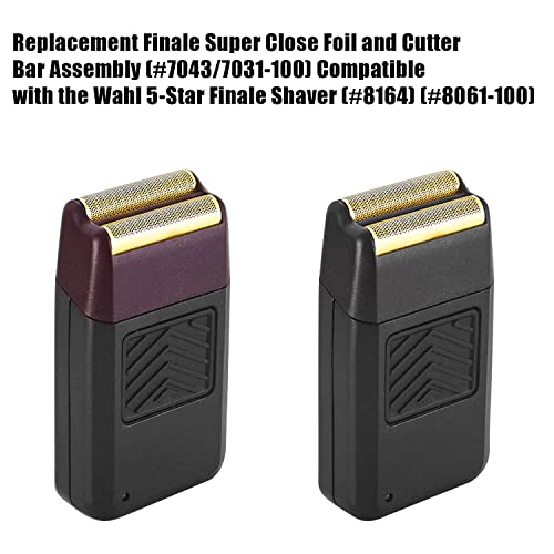 Professional 5 Star Series Finale Shaver Replacement Foil and Cutter Bar Assembly Compatible with wahl Foil Heads 7031-100/7043-100,Fit for #8061 8164 Shaver (Black 3 Pack)