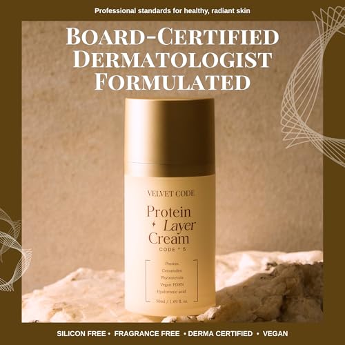 VELVET CODE Protein Layer Cream - Formulated by Korean Dermatologists | K-Beauty Hydration, Textures | PDRN, Phytosterols, Hytrolyzed Protein, Vegan, Silicone-Free (50ml / 1.69 fl. oz)