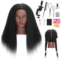 16" Human Hair Mannequin Head with Stand for Braiding & Styling