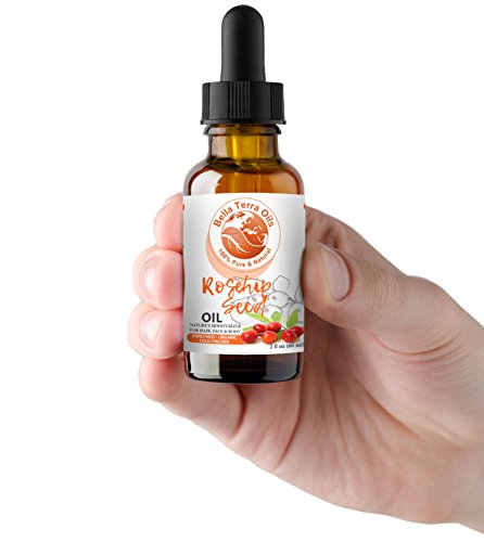 Bella Terra Oils - Organic Rosehip Oil for Face 2oz - Immerse in Vitamin-Rich Organic Rosehip Legacy, Packed with Provitamin A, Non-Greasy Formula for a Supple Glow