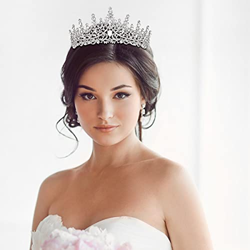 Silver Crystal Wedding Tiara Crown for Bride & Prom