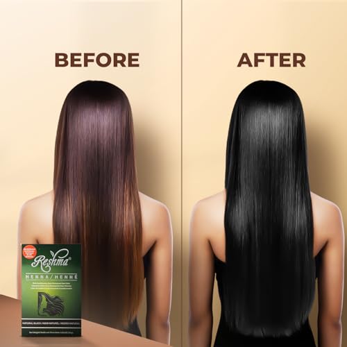 Reshma Beauty Henna Hair Color - 30 Minute Black Dye, 100% Gray Coverage