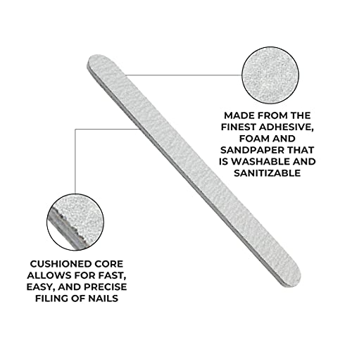 Double-Sided Manicure Nail Files, 100/180 Grit, 50-Count