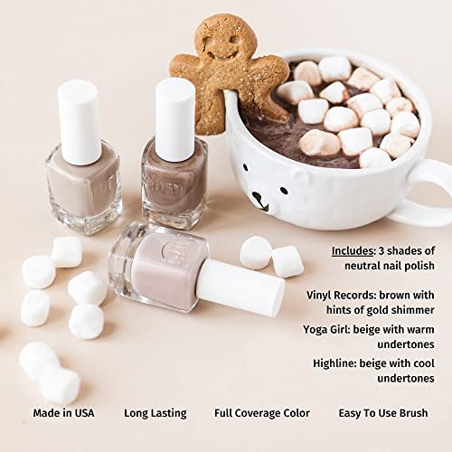 duri Nail Polish, GBD202 Neutrals with Flare, Shades of Neutrals, Classic, Full Coverage, Glossy, Solids and Metallic, Fast Drying, Long Lasting, Easy at Home Application Cosmetics