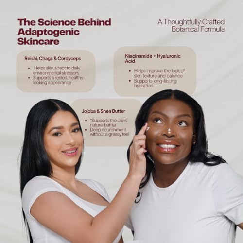 HONGUSH Facial Moisturizer ? Hydrating Face Cream with Reishi, Chaga & Cordyceps, Lightweight Non Greasy Moisturizer for Dry, Sensitive & Combination Skin, Skin Barrier Support, 50 ml