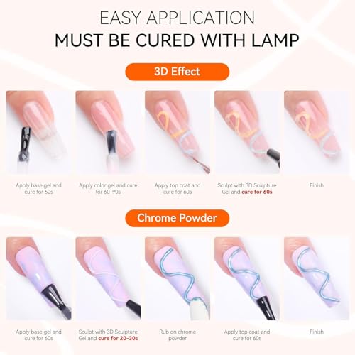 Makartt Rhinestone Glue & 3D Nail Gel Kit 30ml + 15ml for Nails