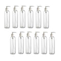 Natural Farms 12 Pack ? 8 oz -Clear Cosmo Plastic Bottles ? White Pump - for Essential Oils, Perfumes, Cleaning Products